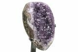 Amethyst Geode Section With Metal Stand - Uruguay #246088-3
